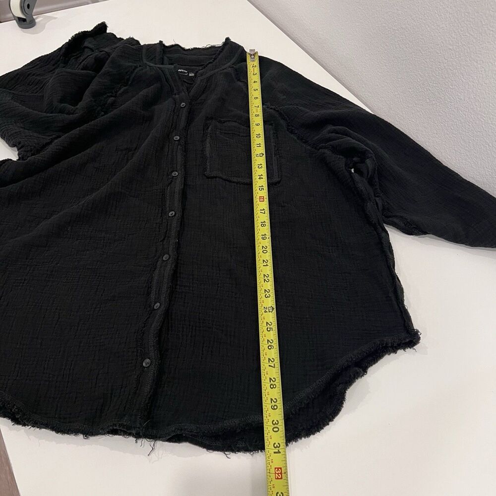 Aerie AE Oversized Pool To Party cover Up Gauzy Black shirt blouse top Large - Picture 10 of 10